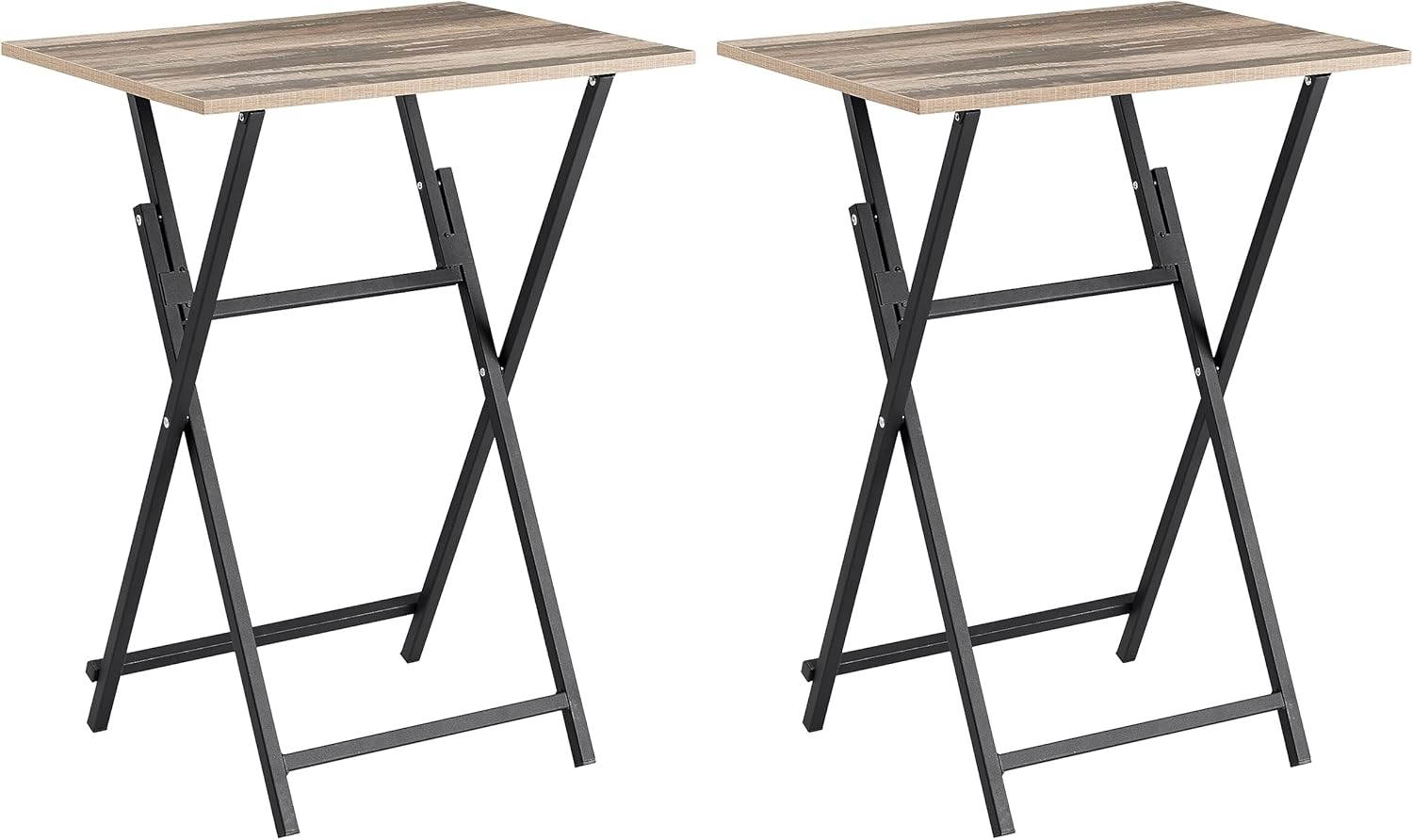 Rustic Brown Black TV Tray Table 2-Piece Portable Tables R212