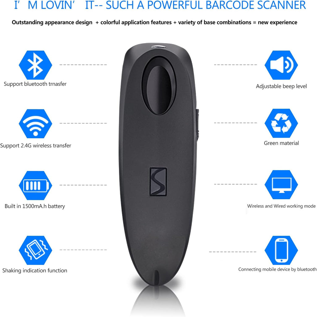 2 Pack Bluetooth Wireless Barcode Scanner Y45415