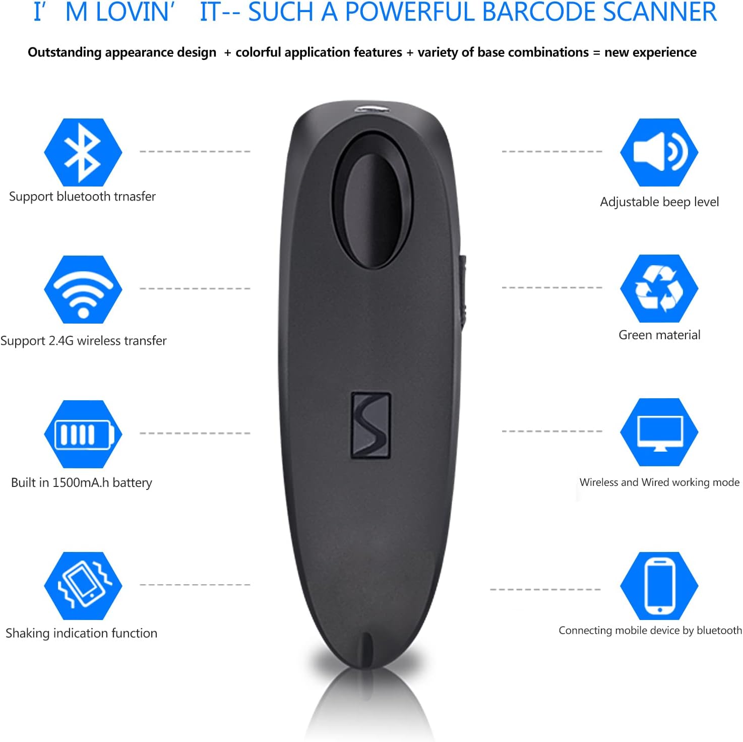 2 Pack Bluetooth Wireless Barcode Scanner Y45415