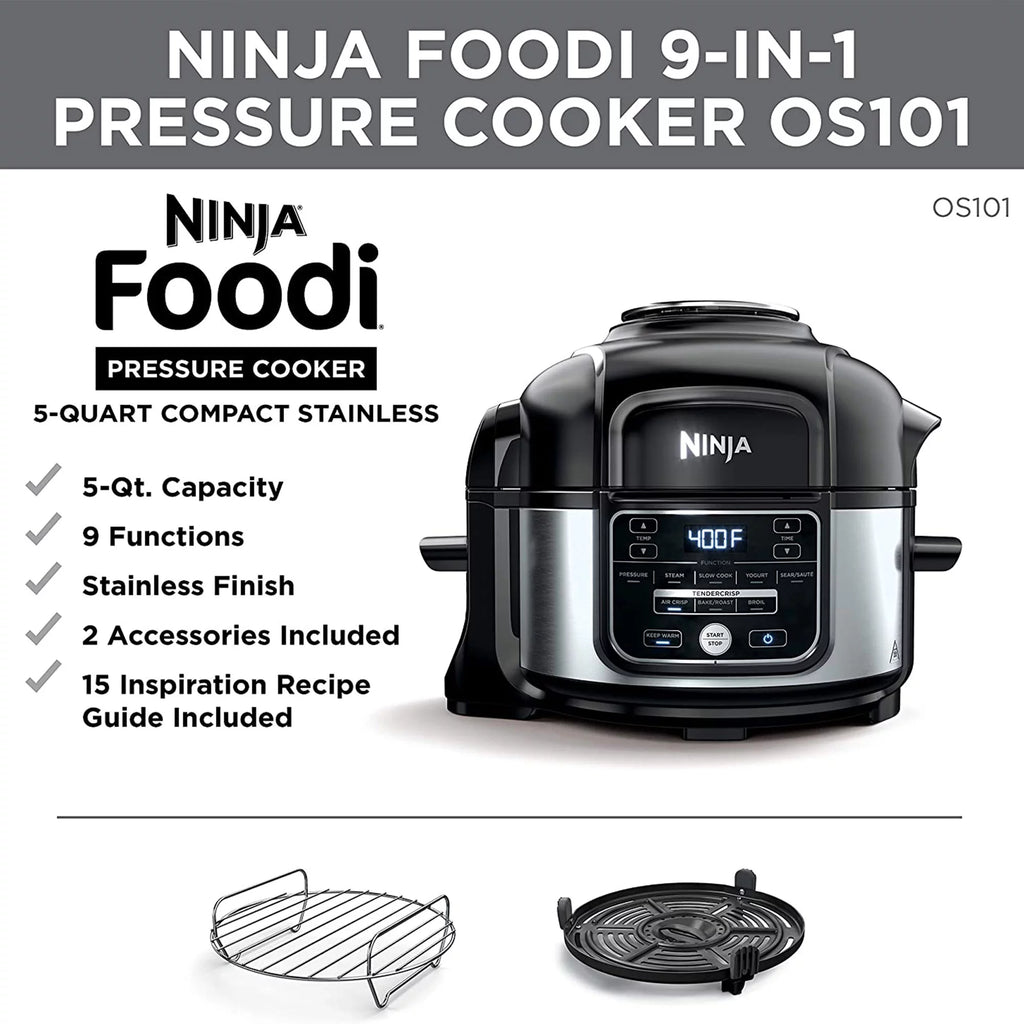 Silver 9 in 1 Pressure Cooker and Air Fryer N72463