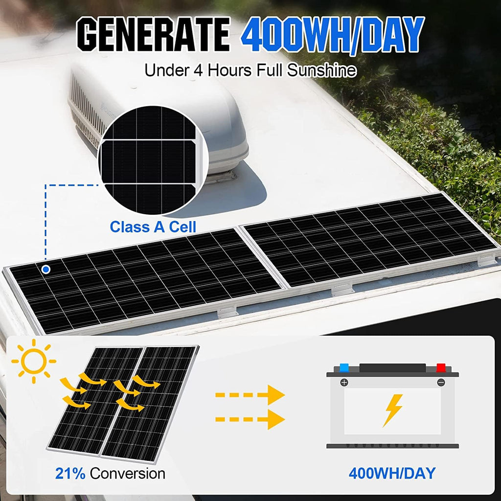 2pcs 100 Watt 12 Volt Monocrystalline Solar Panel O45919