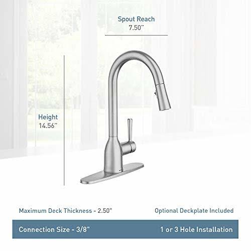 Adler Pull Down Single Handle Kitchen Faucet with Power Clean Finish: Spot Resist Stainless W762
