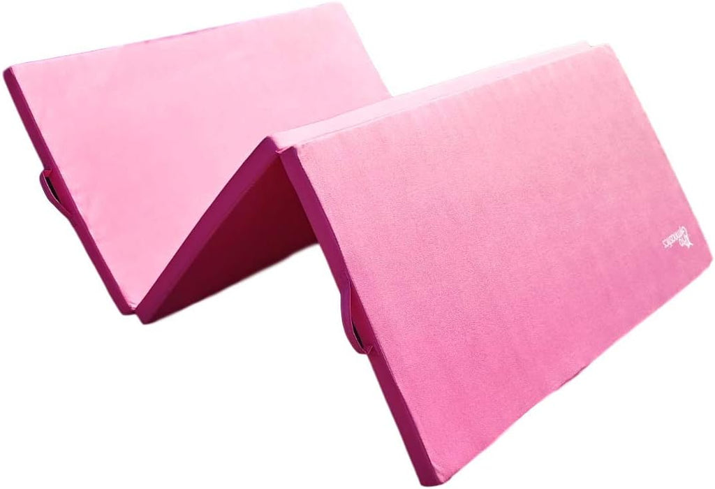 Extra Thick High Density Anti-Tear Gymnastics Gym Folding Exercise Mats (Pink) K381293