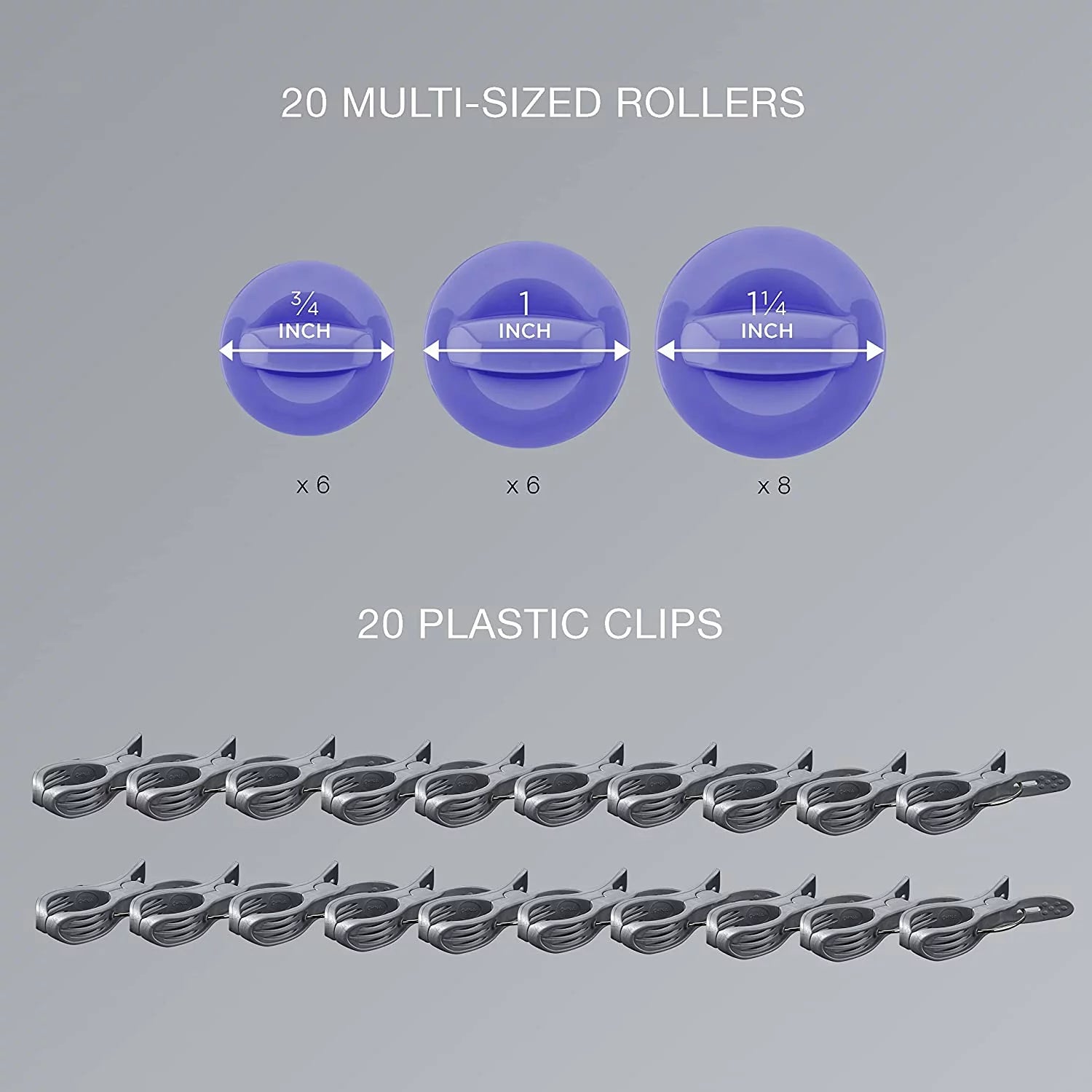 Ceramic Flocked Hot Roller Set with 20 Hair Rollers T737566