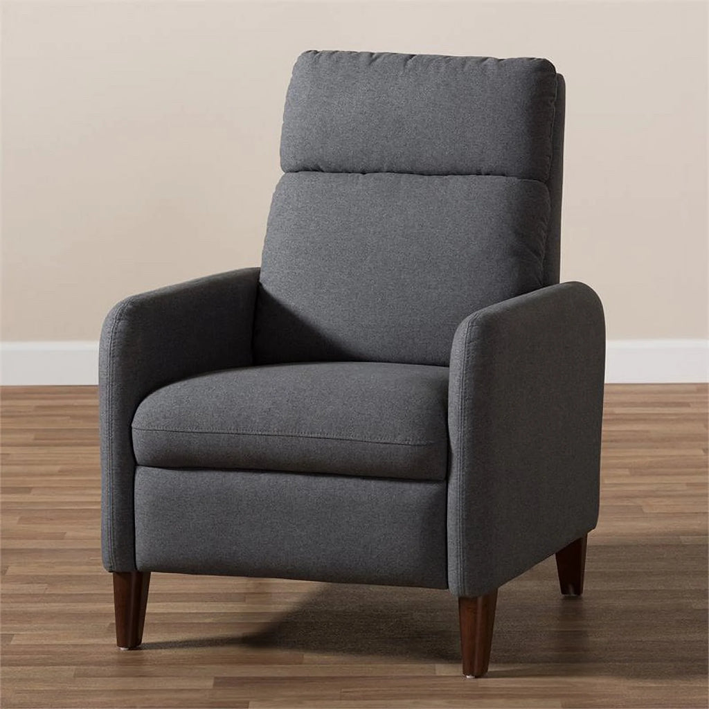 Gray and Walnut Recliner A152
