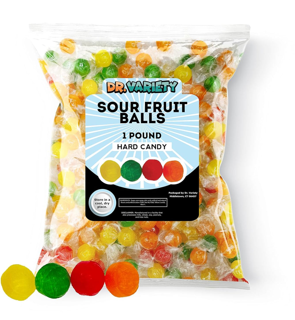 Assorted Fruit Sour Balls Hard Candy (1lb) B2047