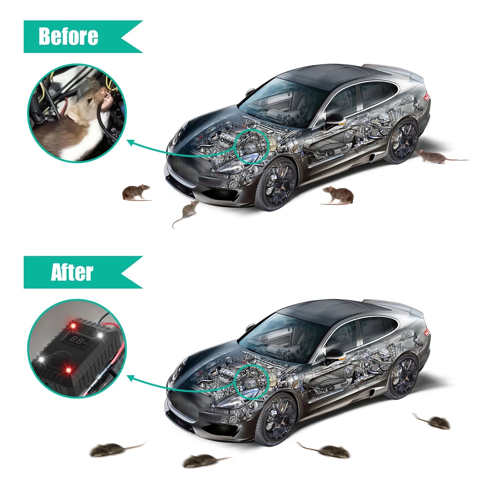 4 Pack Ultrasonic Rodent Repellent W749