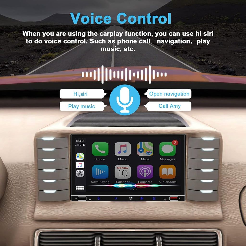 7 Inch Double Din Car Stereo with Touchscreen Bluetooth Q4670