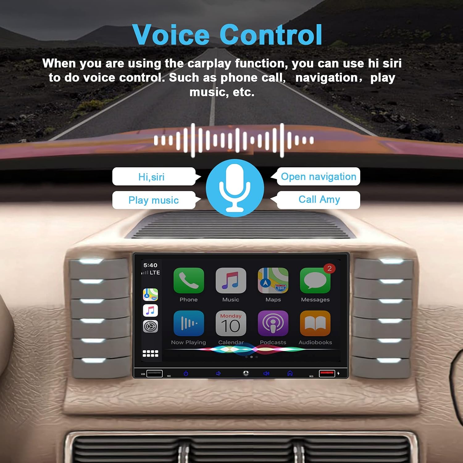7 Inch Double Din Car Stereo with Touchscreen Bluetooth Q4670