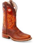 Brown Wide Square Toe Men's Boots I2634
