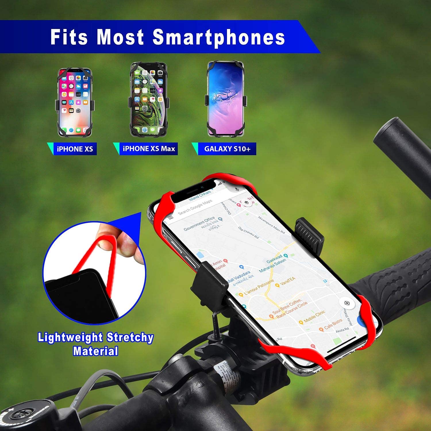 Motorcycle Phone Mount Tether 4-Pack Rubber Silicone Cell Phone Holder Band I425