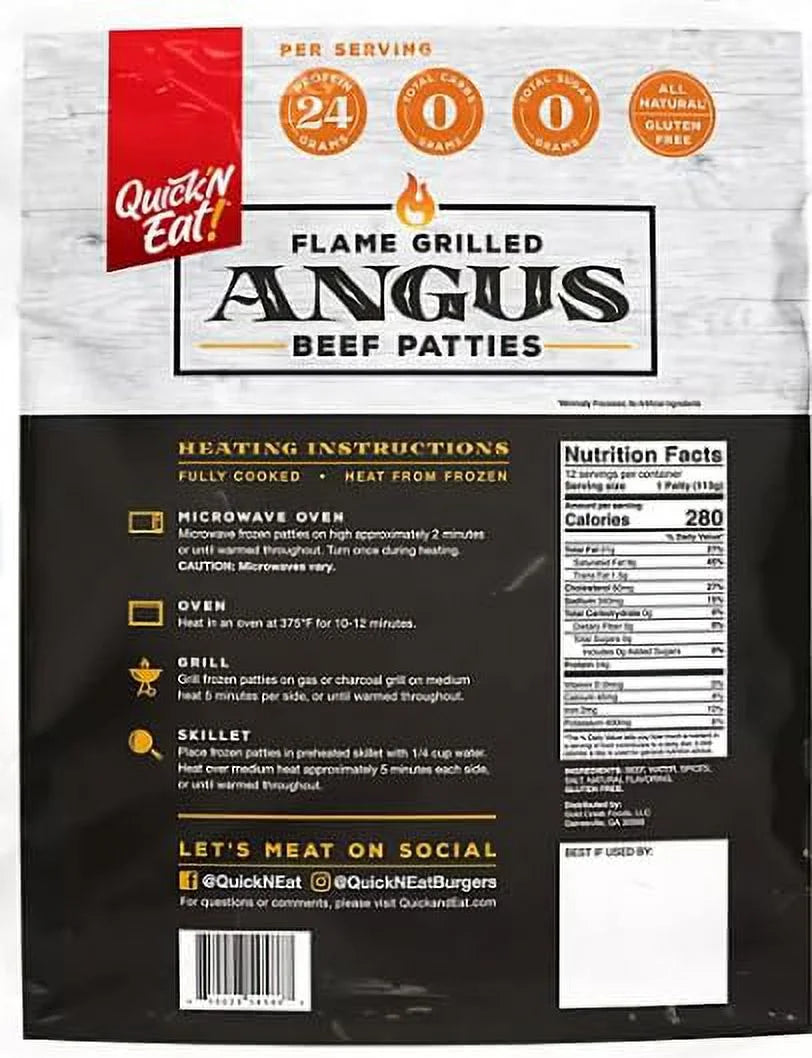 12 ct Fully Cooked Burgers E6542