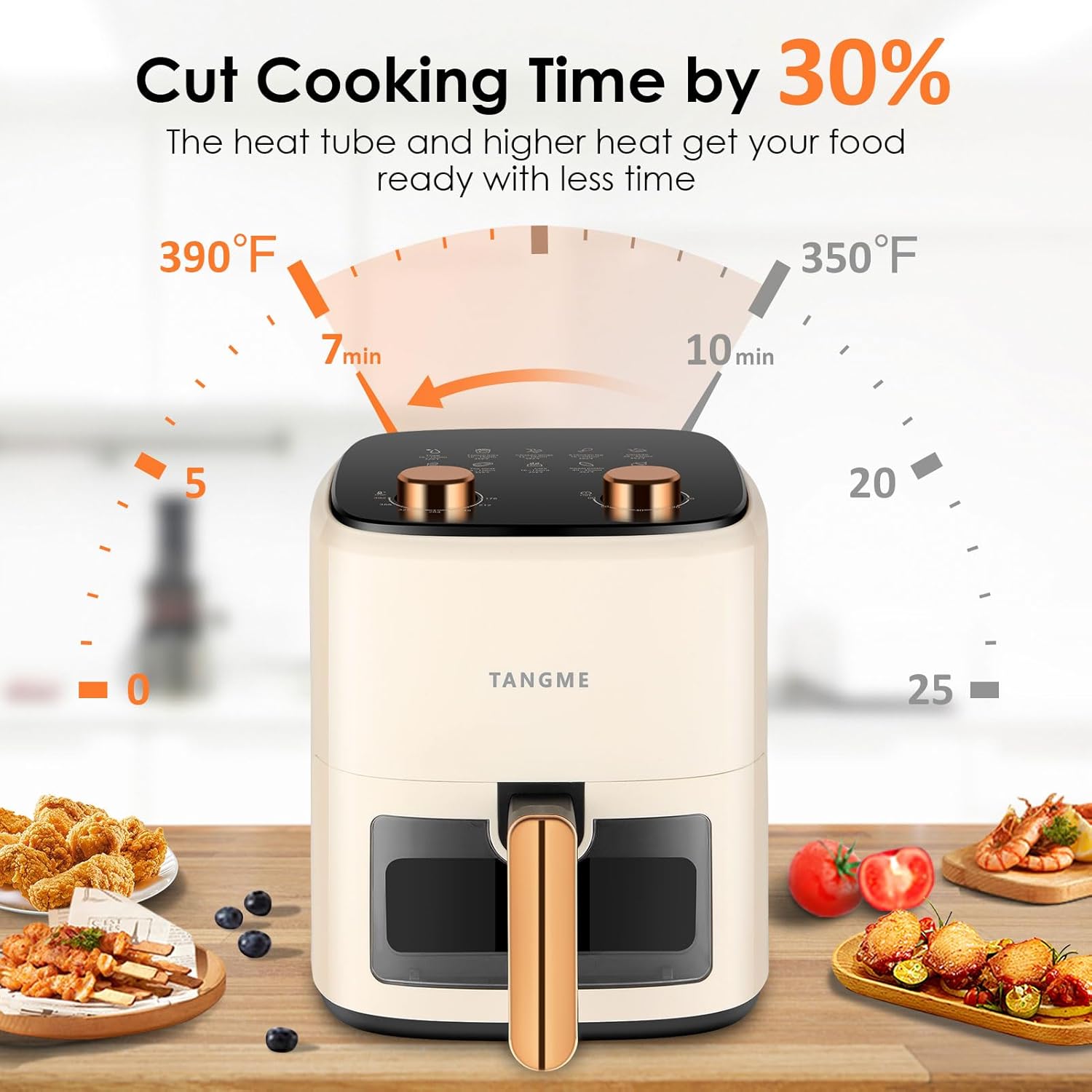 5.8Quart Air Fryer Oven with Viewing Window Non-stick Basket Y7306