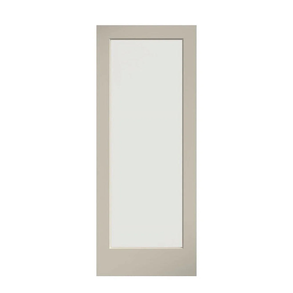 80" x 30" 1-Lite French Clear Glass White Prefinished Solid Wood Core Door Q54490
