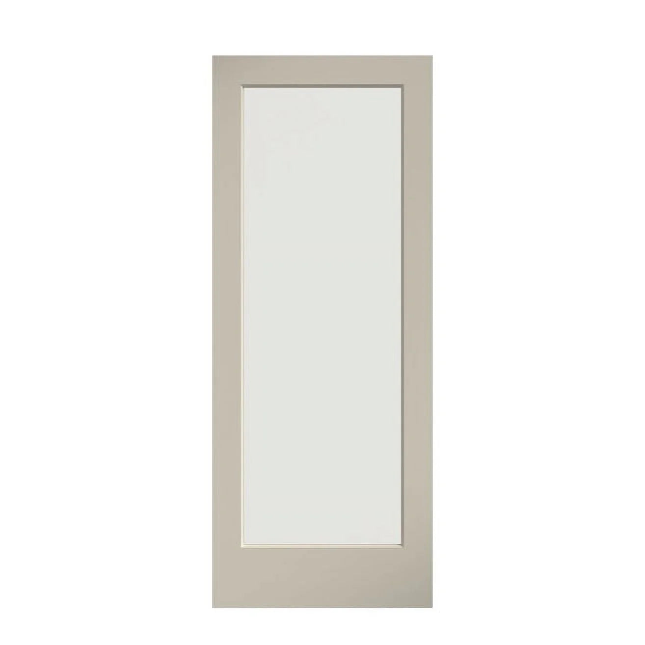 80" x 30" 1-Lite French Clear Glass White Prefinished Solid Wood Core Door Q54490