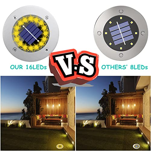 16 Pack Warm Light Solar Ground Lights I2649