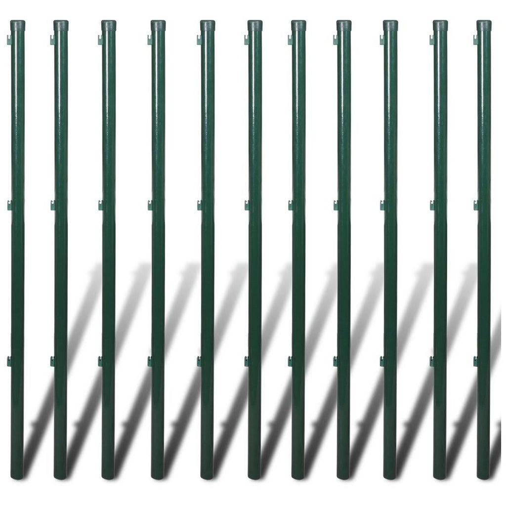 Green Steel Chain Link Fence with Posts 3x22 x 82 Z9878
