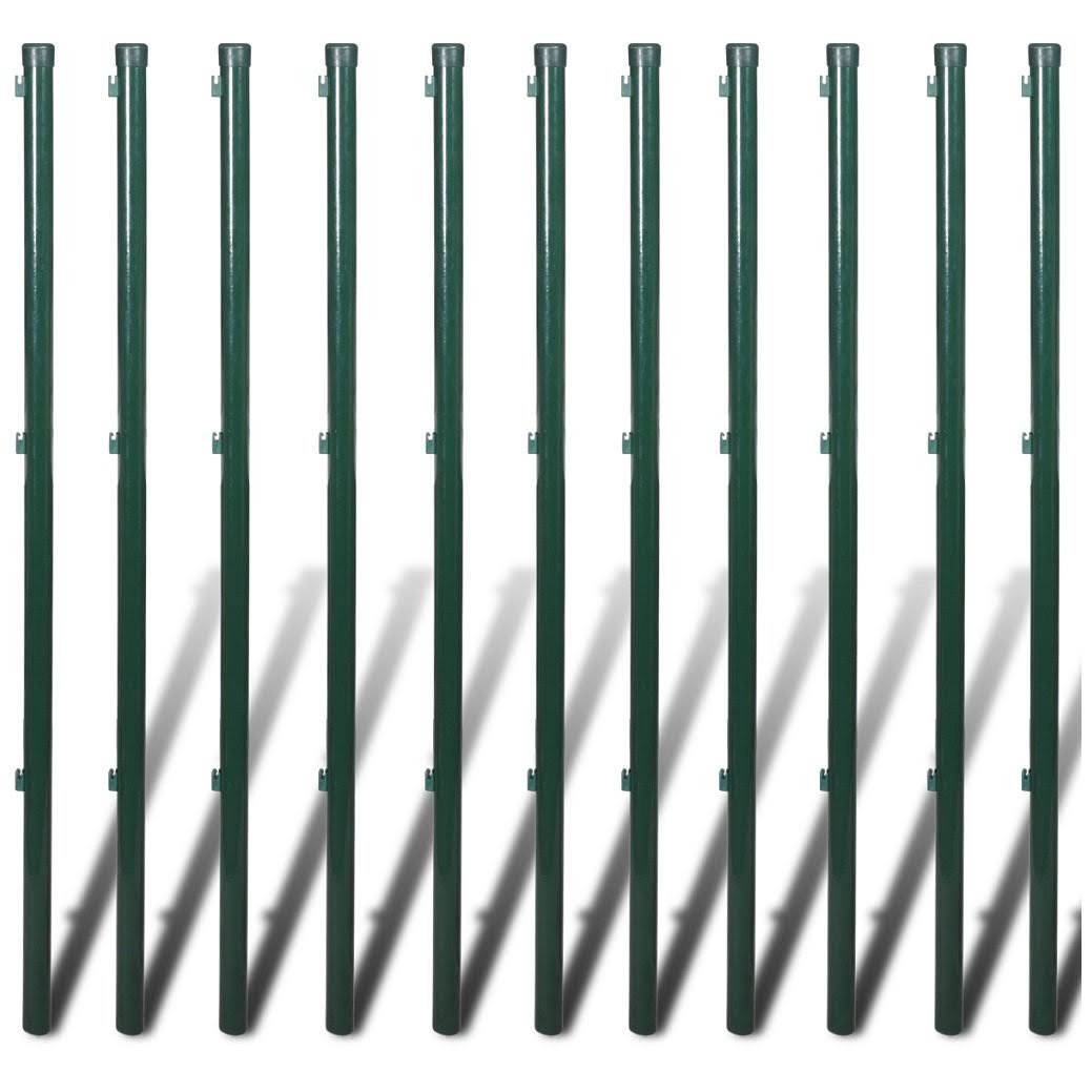 Green Steel Chain Link Fence with Posts 3x22 x 82 Z9878