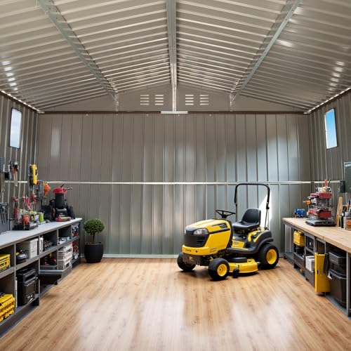 Brown Steel Outdoor Storage Shed C427926