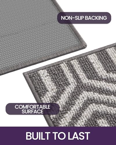 Non Slip Washable Entry Doormat, 35"X59", Grey O979312