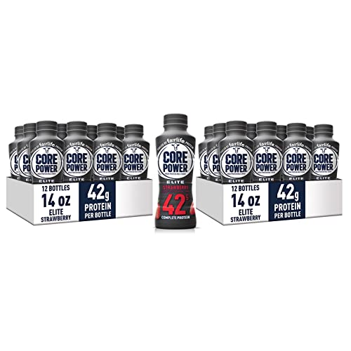 Strawberry 42g High Protein Milk Shake, 14 Fl Oz (2 Packs of 12) K52640
