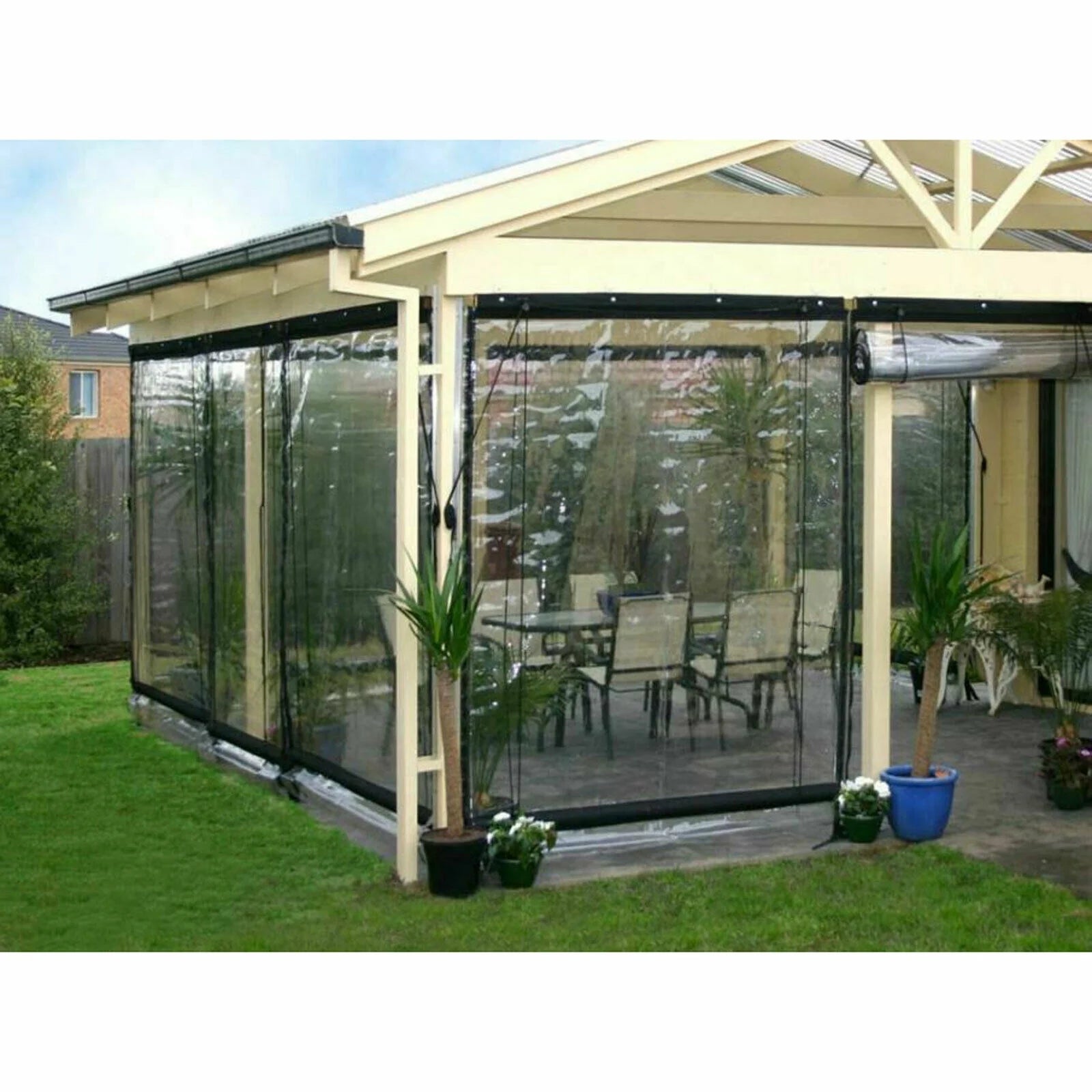 0.5mm Black PVC Clear Awning Canopy M9702