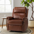 Genuine Leather Power Swivel Recliner with Metal Base P838