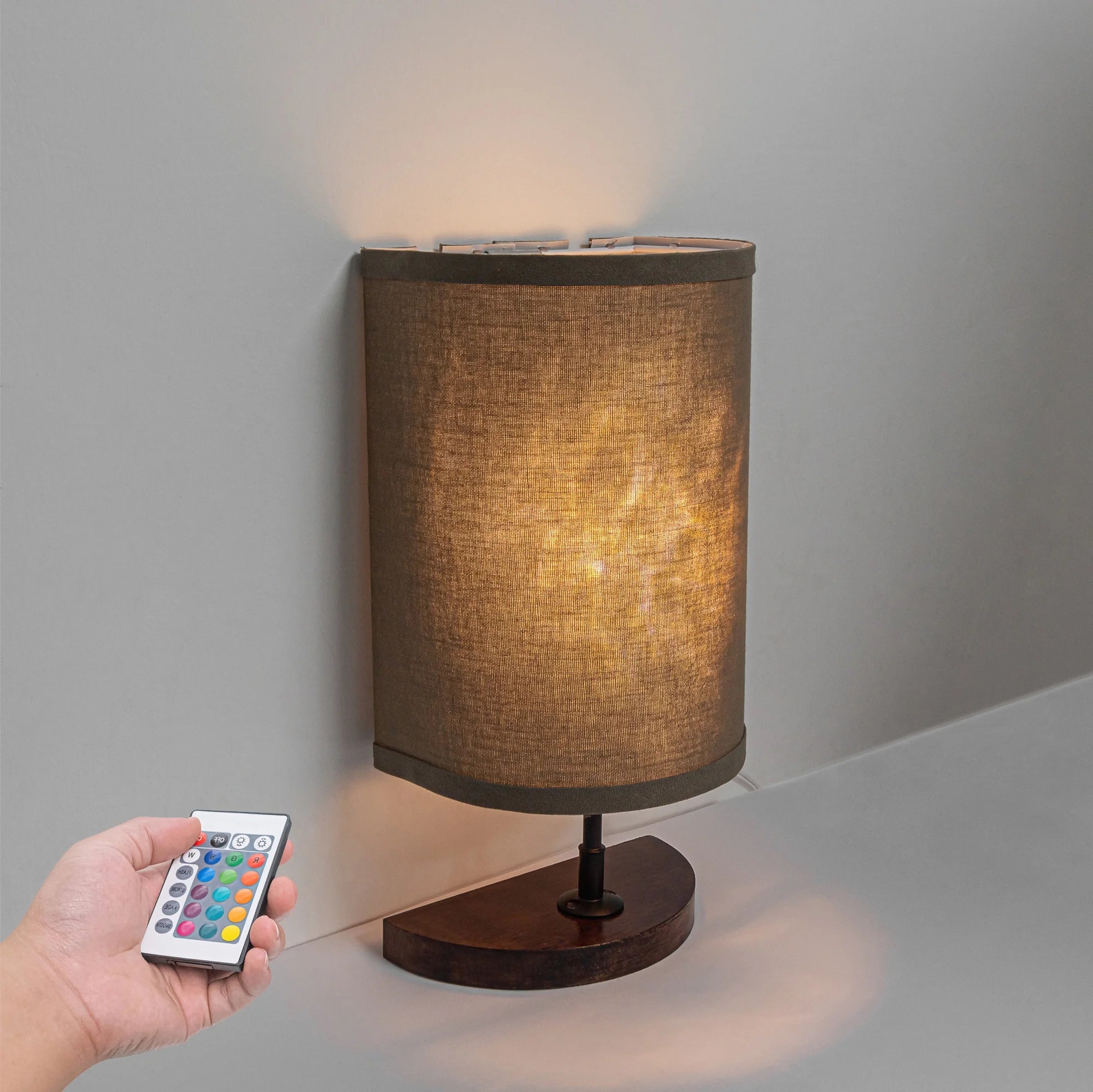 Half Shade Table Lamps with Fabric Lamp Shade R294