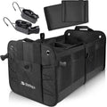 Black 3 Compartments Car Trunk Organizer H196070