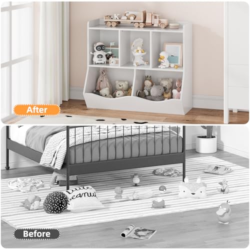 Kids Bookshelf and Bookcase Toy Storage Multi Shelf with Cubby Organizer Cabinet B87660