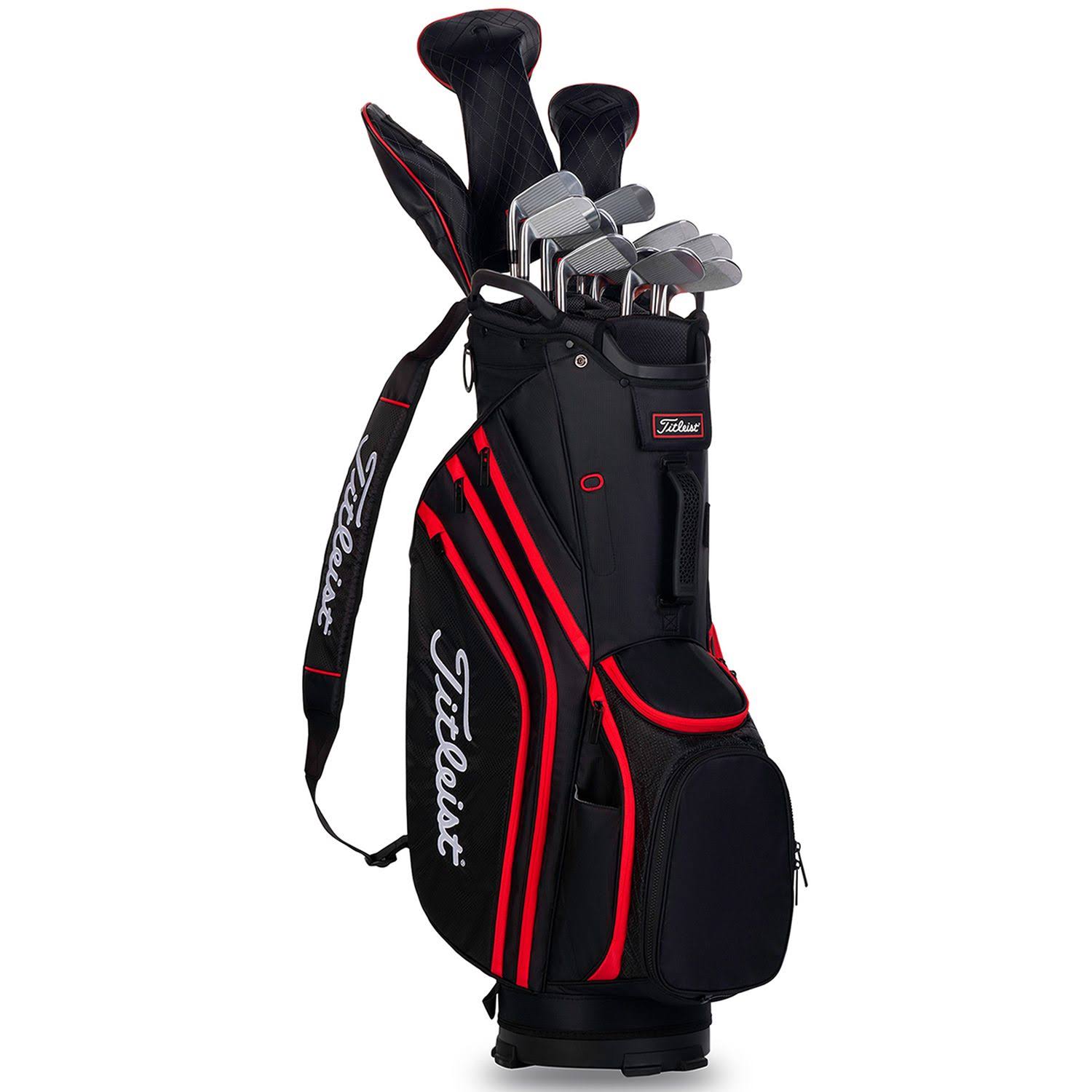 Black/Black/Red Lightweight Golf Bag T592