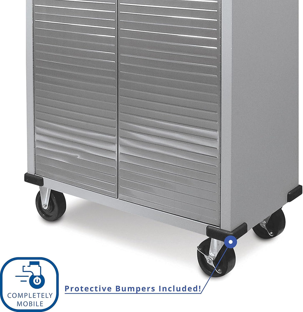 Full Door Rolling Storage Cabinet, 36" W x 18" D x 72" H, Granite W899