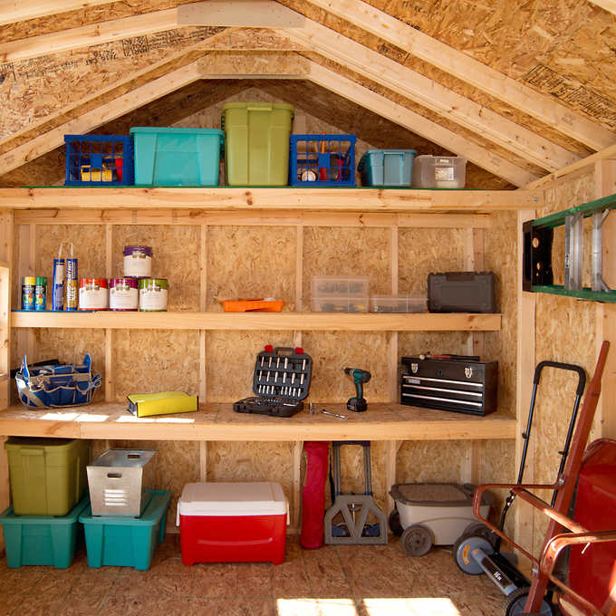 12' x 8' Wood Storage Shed E39853