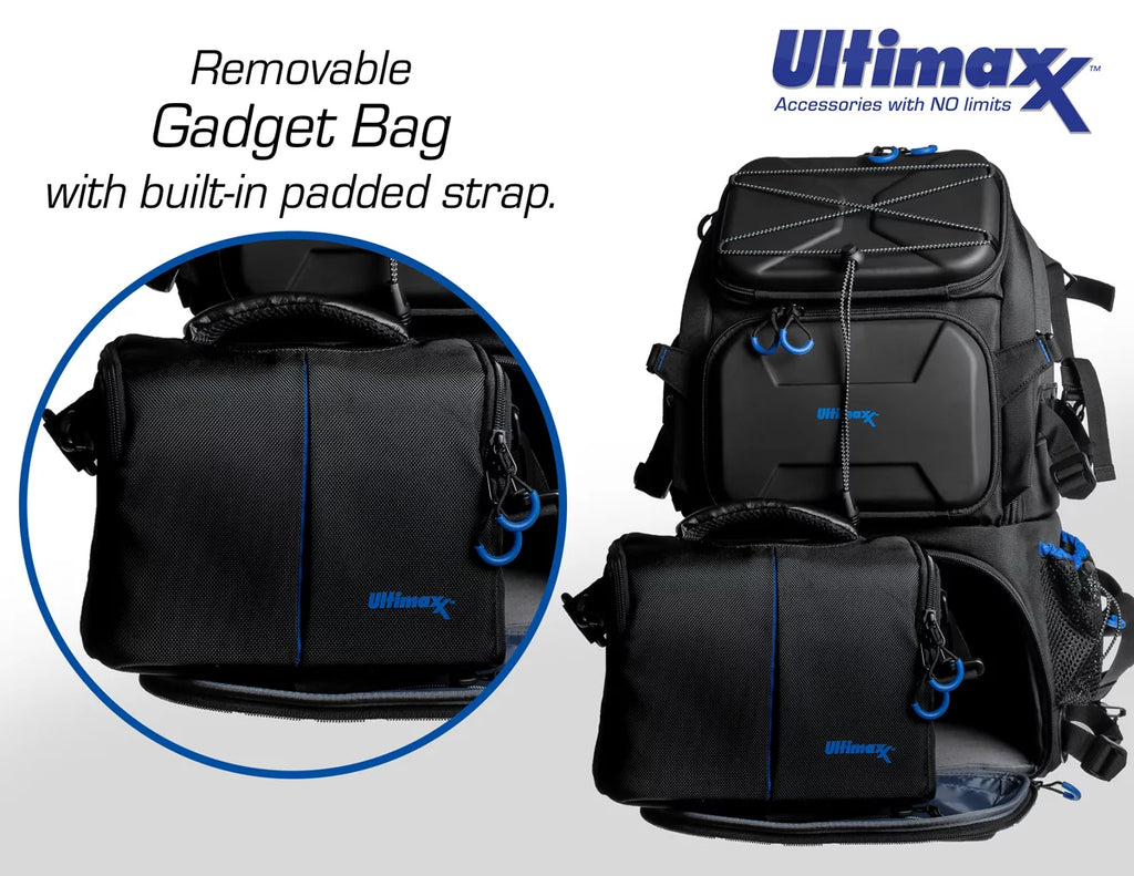 Heavy Duty Camera Backpack with Removable Gadget Bag & Waterproof Rain Cover S636