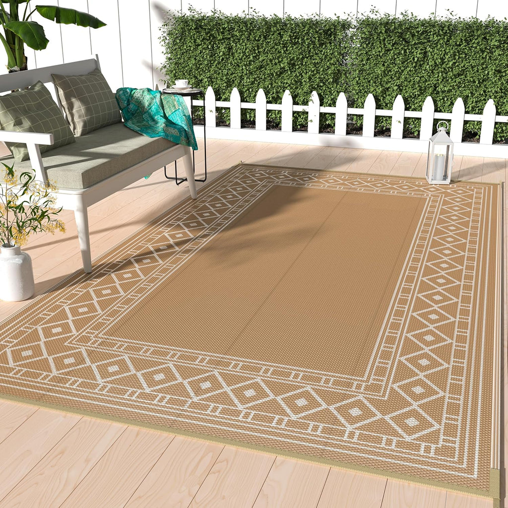 5' x 8' Waterproof Reversible Outdoor Plastic Straw Rug S1687