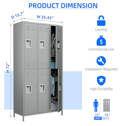 5 Door 72 inch Steel Storage Locker A863218