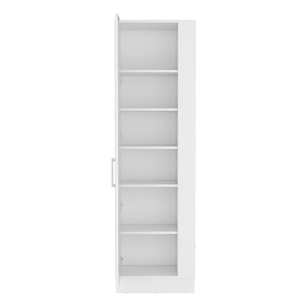 White Utility Storage Cabinet with 6-Tier Shelf G573163