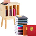 13 Pieces 1:12 Scale Miniature Dollhouse Books with Wooden Rack Bookshelf N173891