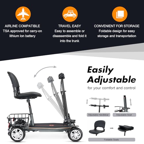 4 Wheeled Lightweight Foldable Mobility Scooter V556482