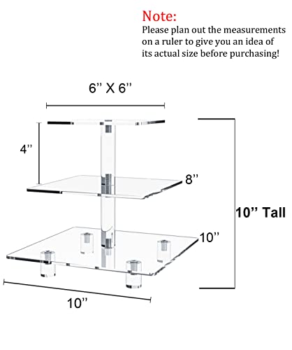 3 Tier Acrylic Square Cupcake Stand W615014