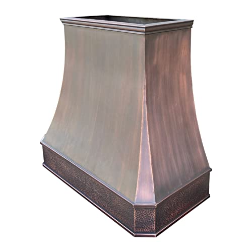 Light Hammered-Antique Copper Stainless Steel Kitchen Vent Hood U4533