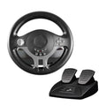 Black PC Racing Steering Wheel With Pedals And Gearshift Paddles D80168