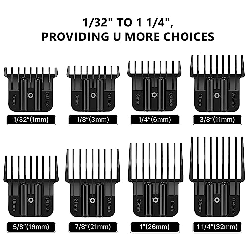 4 Pack Clipper Guards, 1/16", 1/8", 1/4", 3/8", Black Q47185