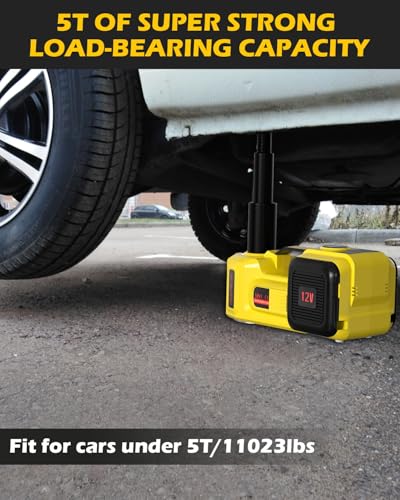 5 Ton 12V Electric Car Jack with E-Impact Wrench, Tire Inflator Pump and LED Light S669372