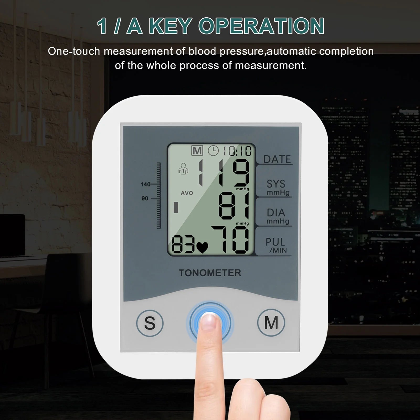 Arm Sphygmomanometer LCD Digital Display Pulse Scanning Oscillometry Y242