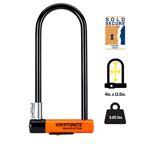 Heavy Duty Bicycle U Lock Bike Lock with Bracket (4-Inch x 11.5-Inch) F507596