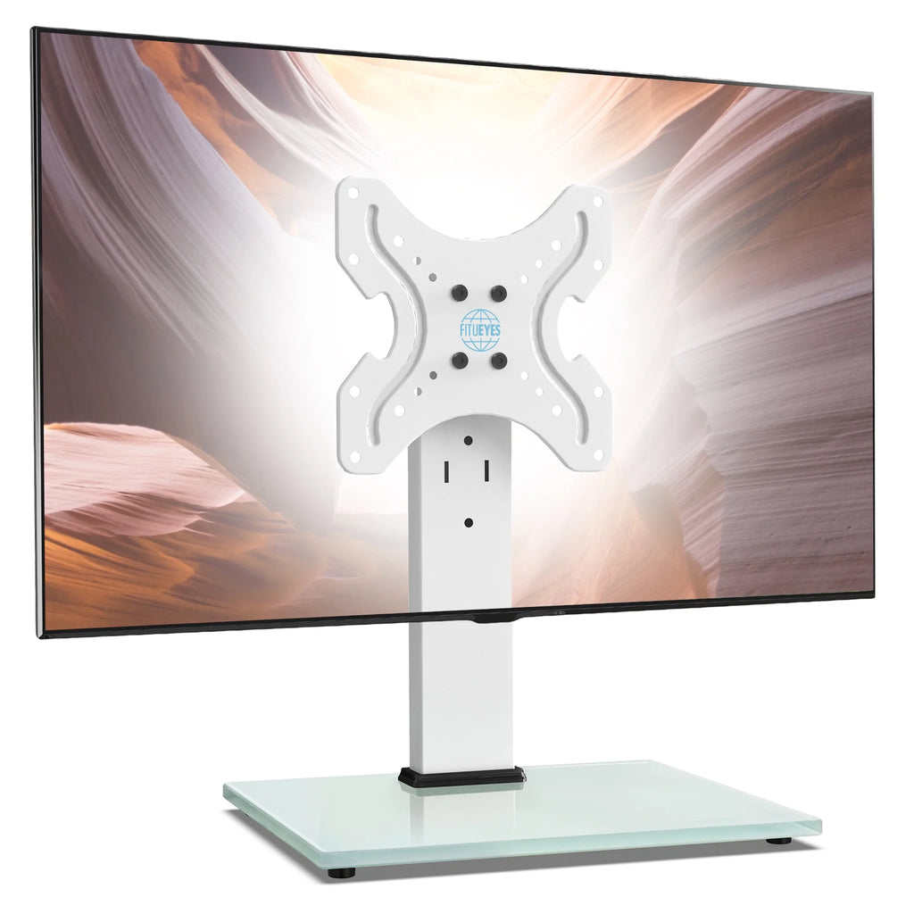 White Universal TV Stand Tabletop TV Base with Swivel Mount for 19''-40" inch Flat Screen Tvs S32388
