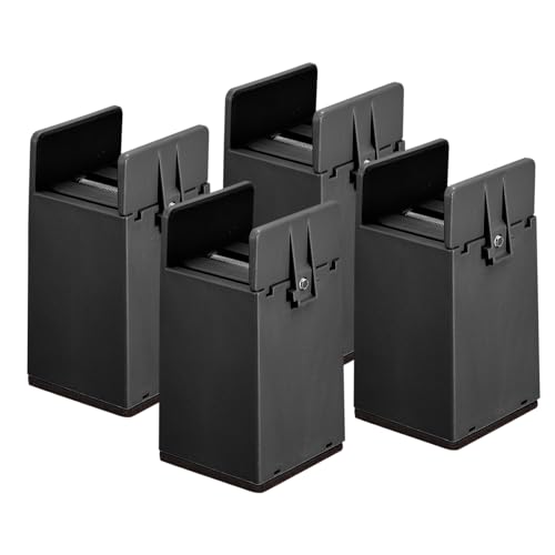 Black 4Pcs Furniture Risers with Adjustable Screw Clamp M726194