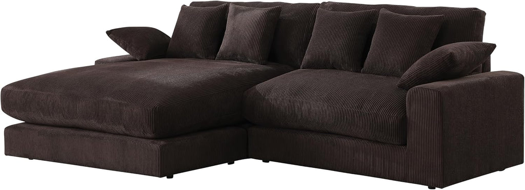 Oversized Corduroy L Shaped Sectional Sofa with Chaise Lounge B4405