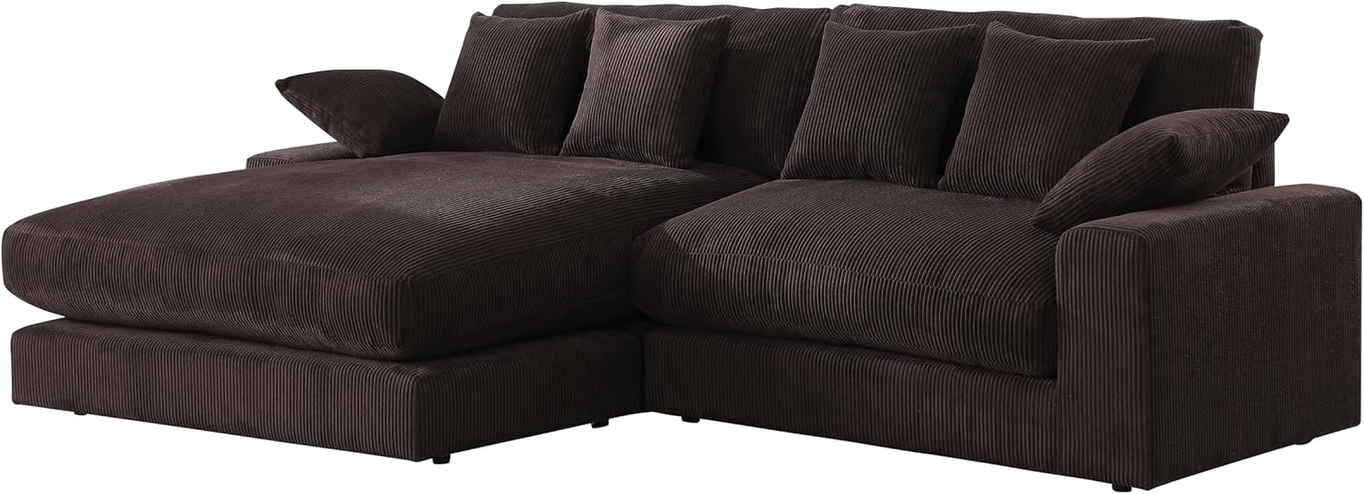 Oversized Corduroy L Shaped Sectional Sofa with Chaise Lounge B4405